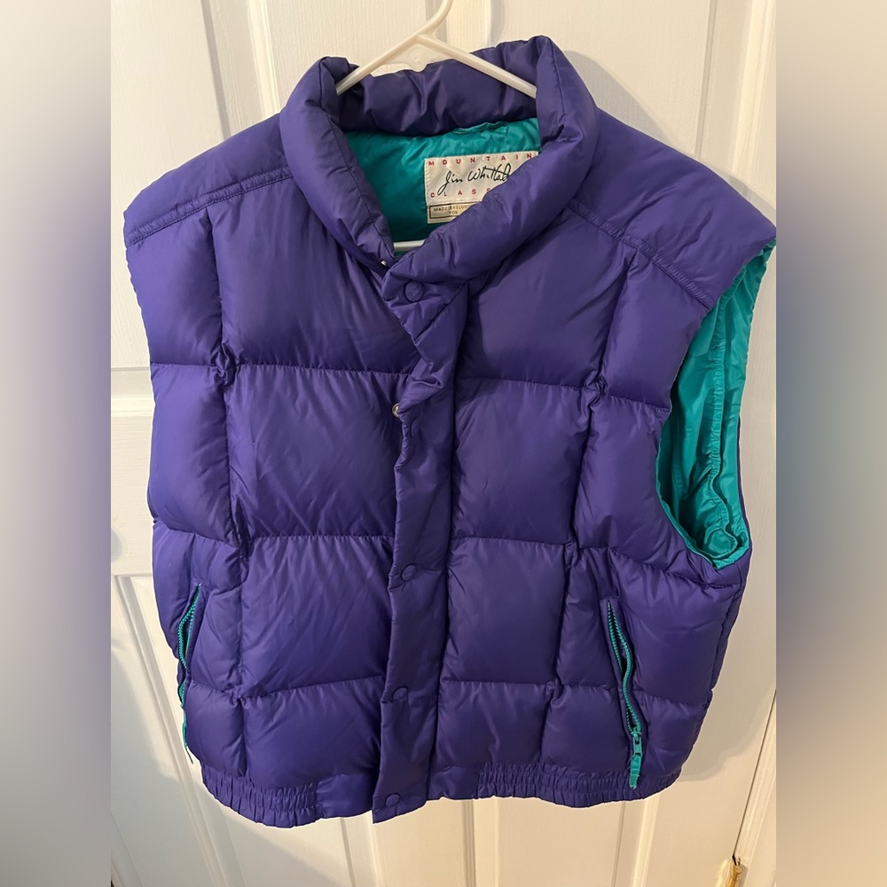 LL Bean vest, size large, color purple/green